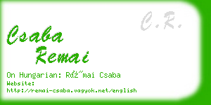 csaba remai business card